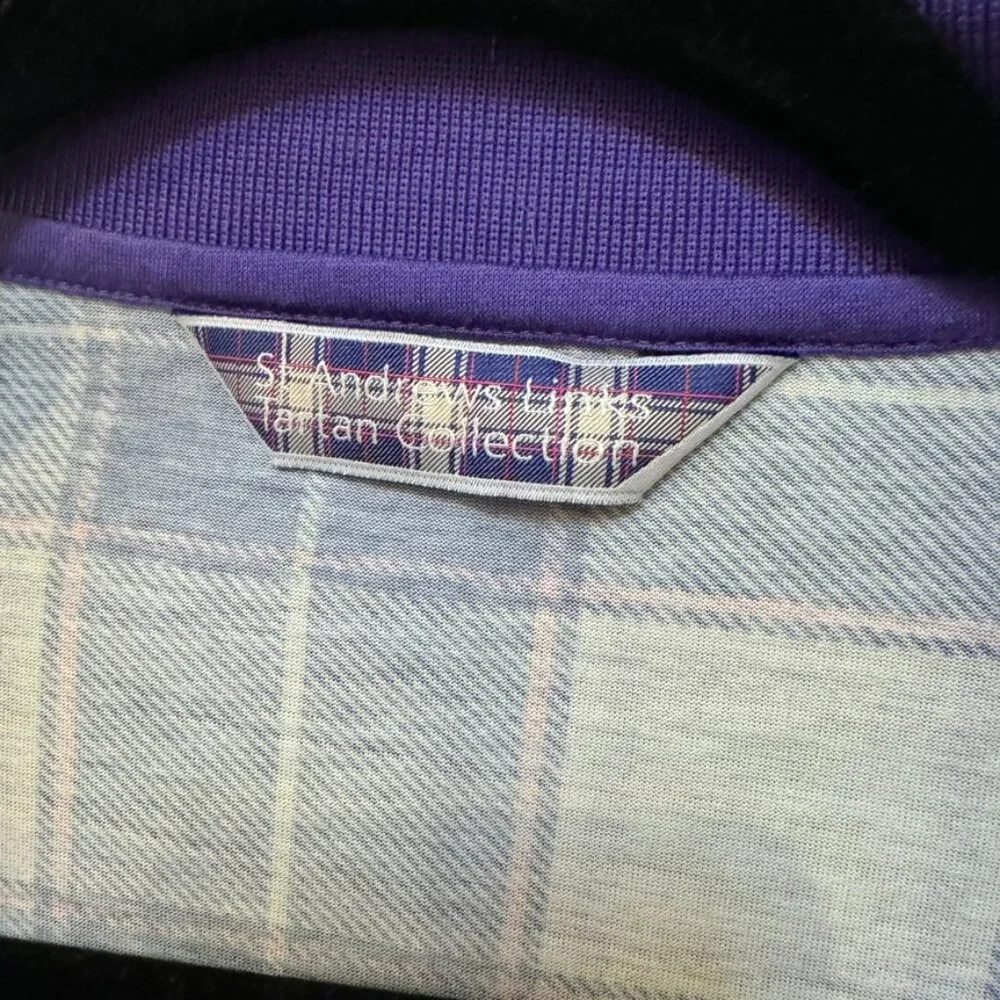 ST. ANDREWS LINKS TARTAN COLLECTION | Purple Tartan Golf Polo Size Medium - Picture 5 of 11